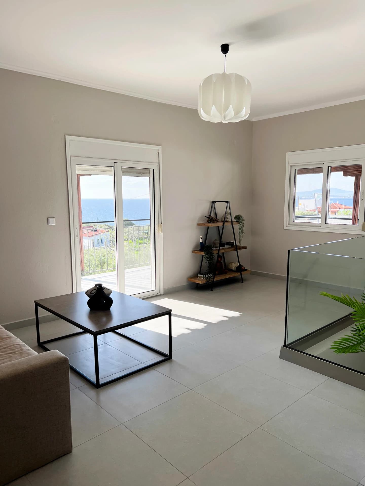 Villa terrace with Mediterranean garden view