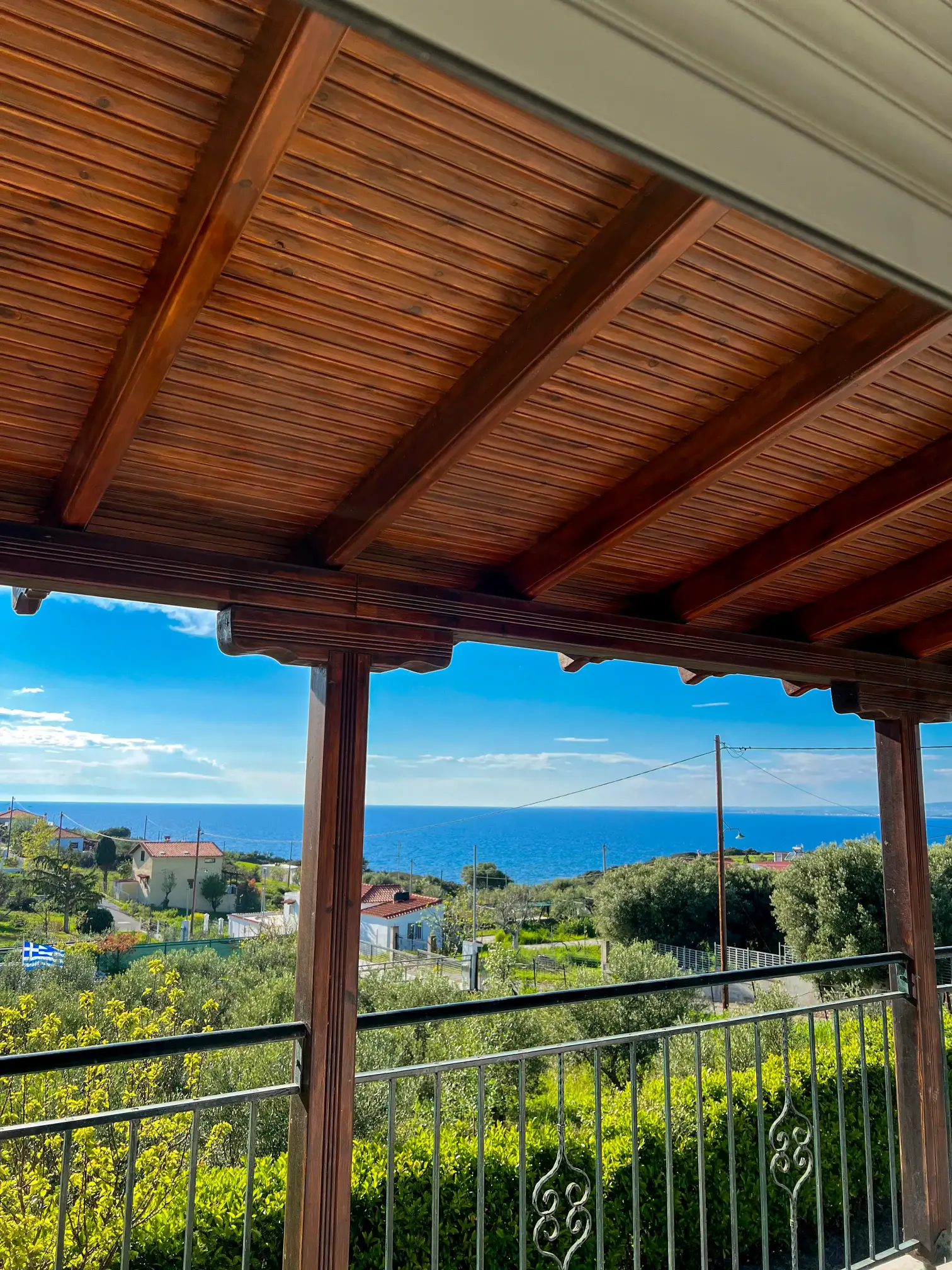 Private balcony with sea view and sunset