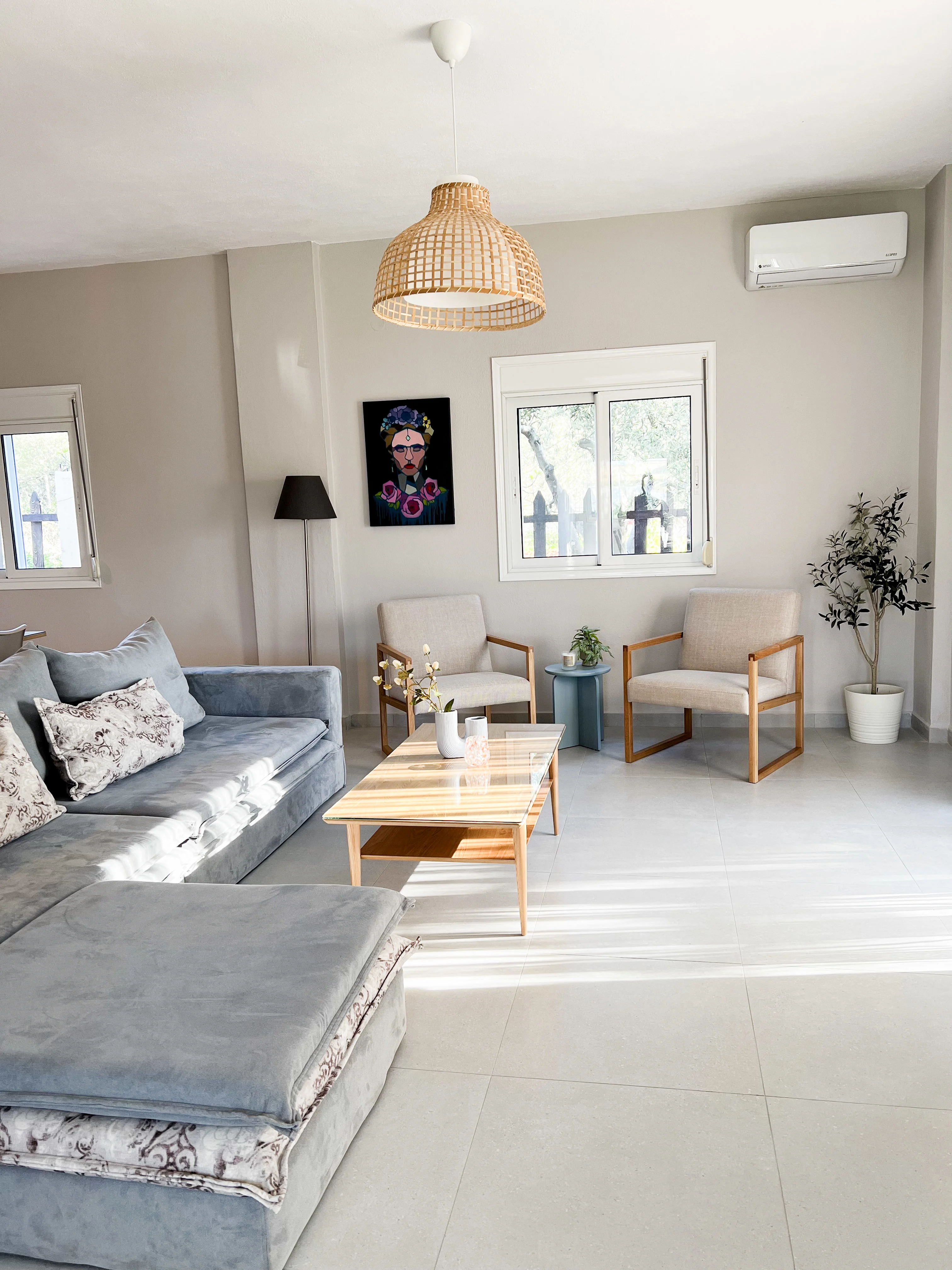 Villa terrace with Mediterranean garden view